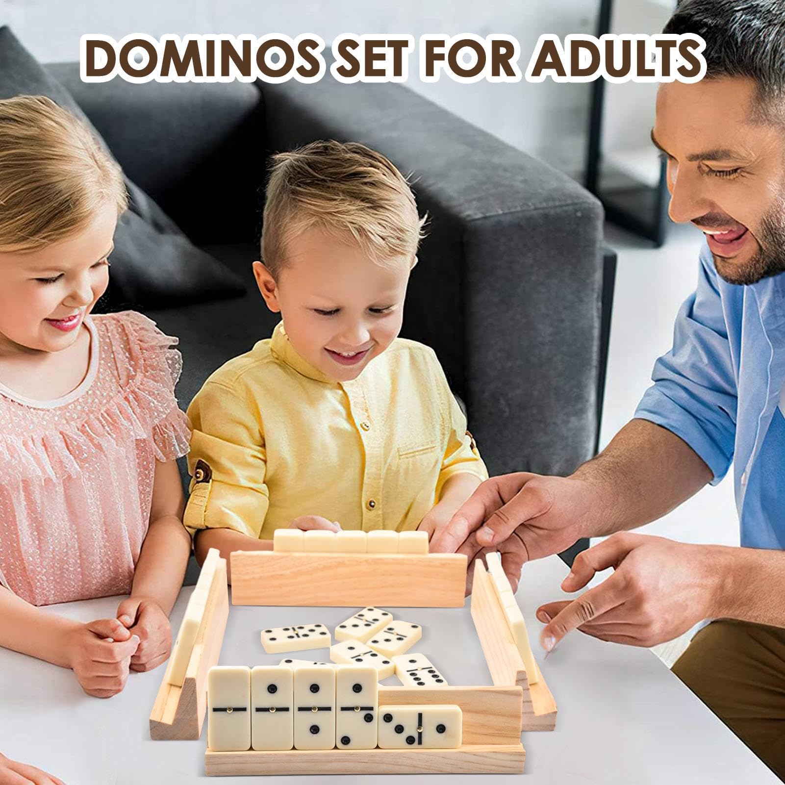 Dominospiel im Koffer, Retro-Dominospiel, Erwachsene und Kinder