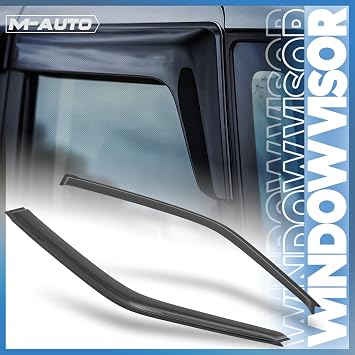 M-AUTO Window Visors Rain Guards Shields Compatible with 88-91 Honda Civic Hatchback, Tape-On, 2 PCs