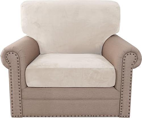 Miniatura 8 de Fundas de terciopelo suave para sofá de 6 piezas para 3 fundas de cojín y 3 fundas de respaldo, funda elástica para sofá para perros y mascotas,