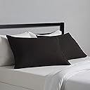 Amazon Basics Standard Pillowcases Set of 2 - Lightweight, Super Soft Easy Care Microfiber, Black, 30" L x 20" W, Pillows Not Included