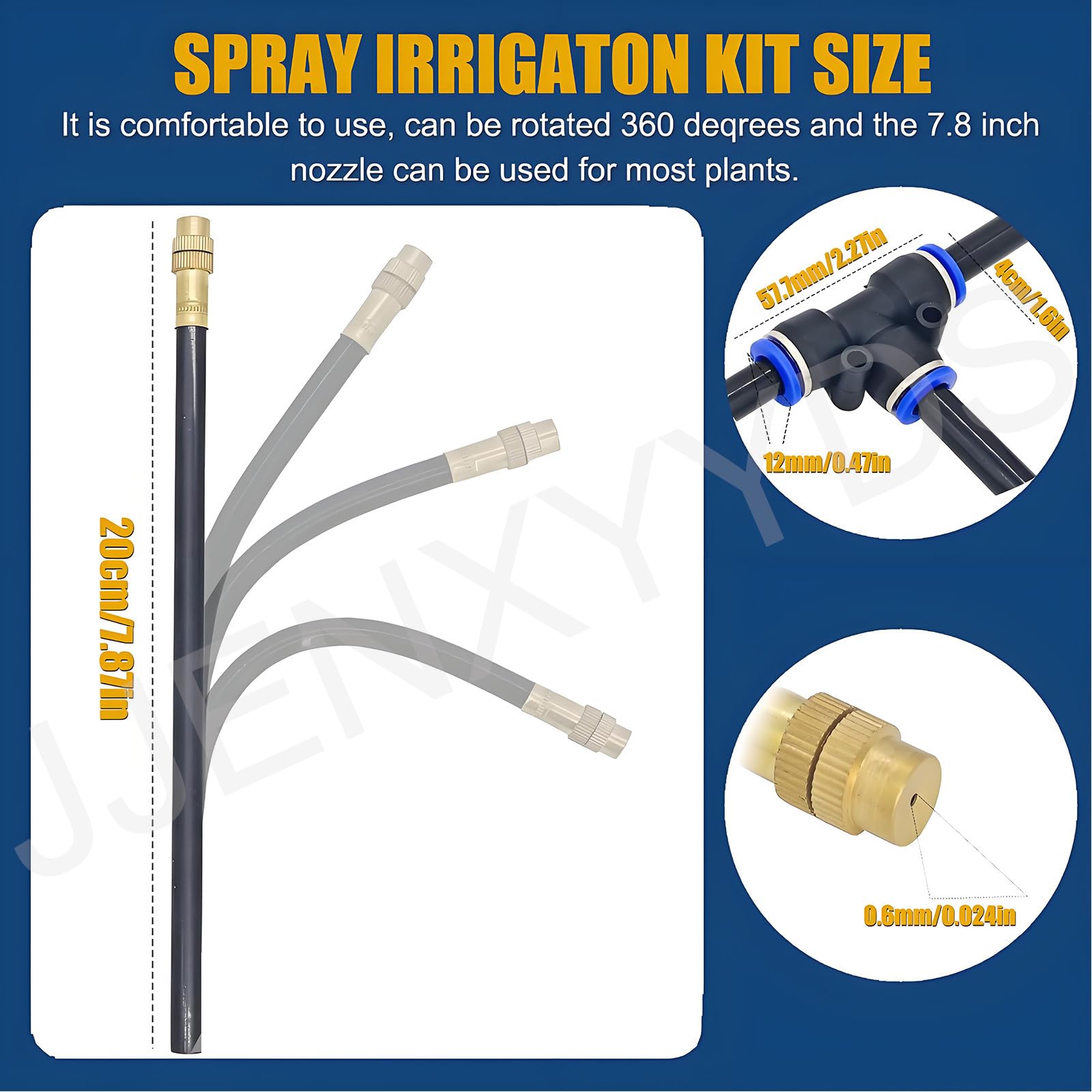 Sistema di irrigazione da giardino flessibile, kit di irrigazione automatico con ugello regolabile per serra, prato, piante da esterno