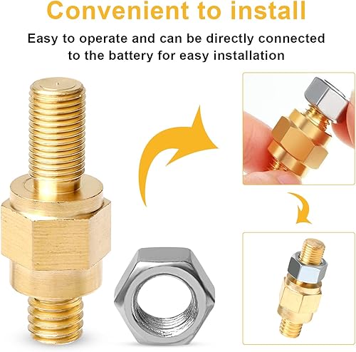 Miniatura 4 de TUTUDOW Pernos de terminal de batería de poste lateral compatibles con GM y otros accesorios de batería, pernos de extensión de terminal de batería
