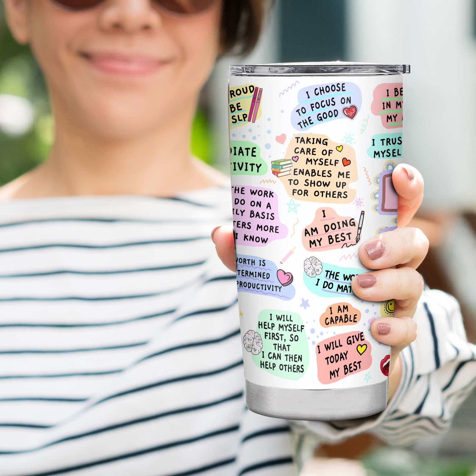 20oz Speech Pathologist Gifts Tumbler, Insulated Stainless Steel Travel Mug, SLP Gifts for Speech Language Pathologist