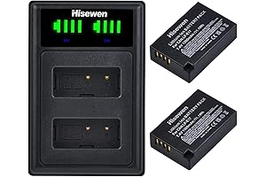 Hisewen LP-E17 Battery and Dual Charger for Canon Cameras