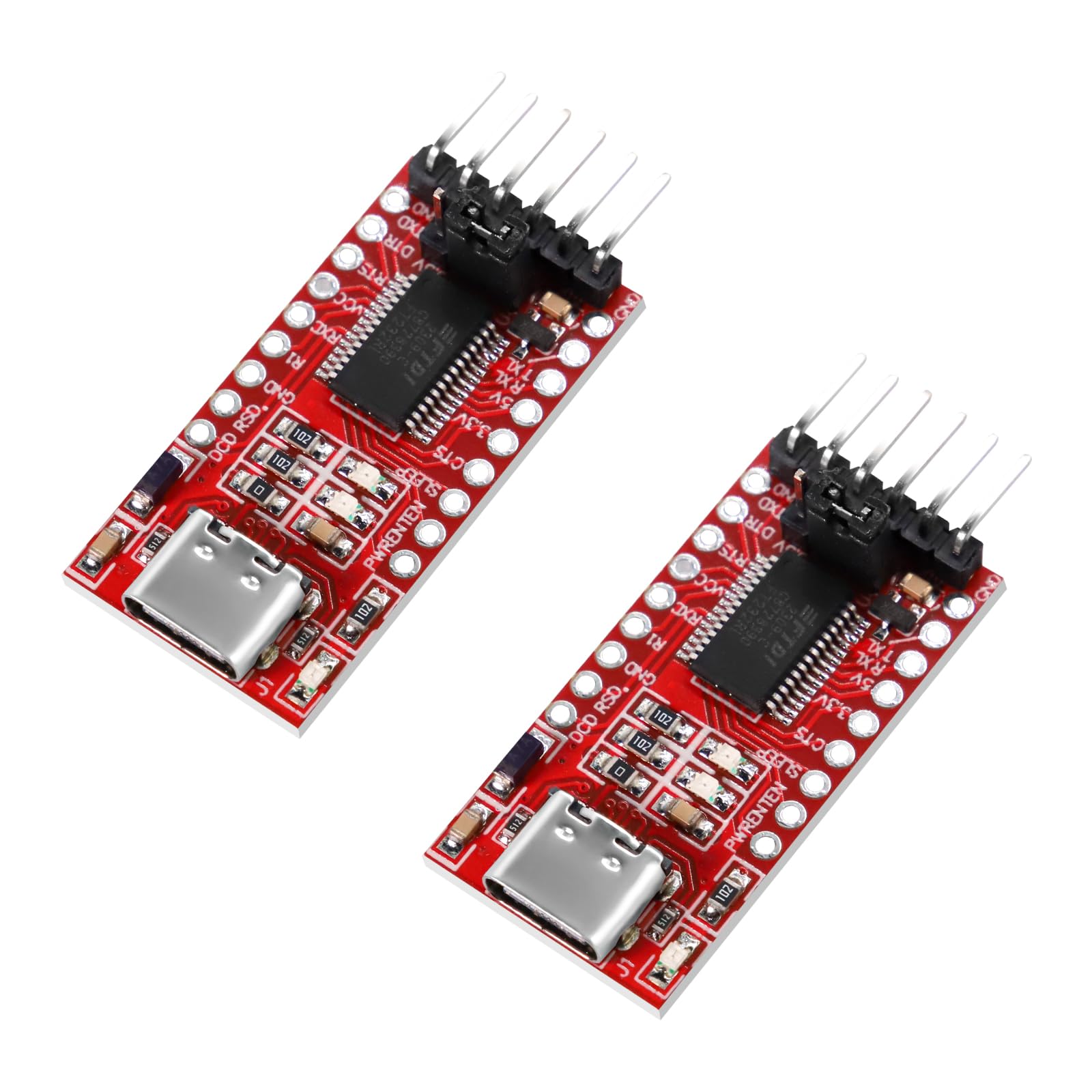 Adattatori seriali USB-C a TTL 2 PCS FT232RL USB a TTL Adattatore seriale Module per 3,3 V e 5 V compatibile con Arduino