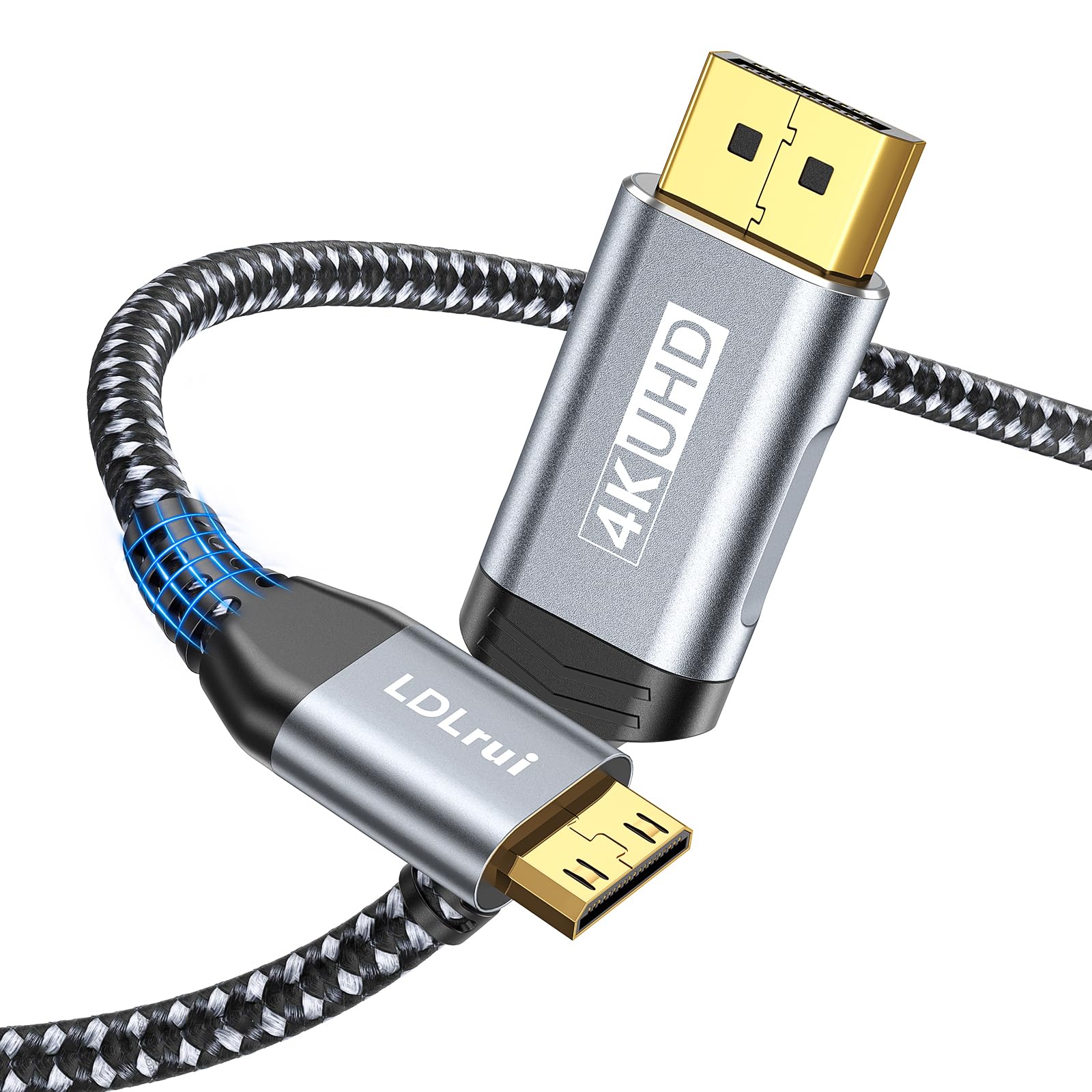 Cable DisplayPort a Mini HDMI de nailon resistente a la flexión y vídeo 4K 8