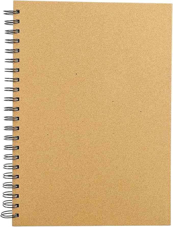 Krafty Soft Cover Spiral Sketchbook Pad, Blank Notebook Journal, Memo