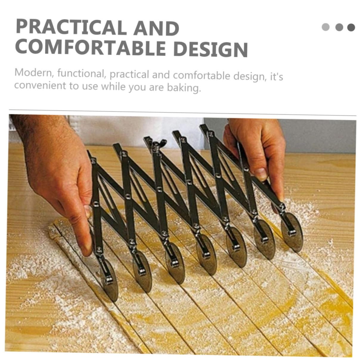 SOIMISS Coupe-pizza à Roues Inox 5 Roulettes Ajustables en Acier Inoxydable, Outil de Pâtisserie Essentiel et Design Pratique Cuisine Moderne