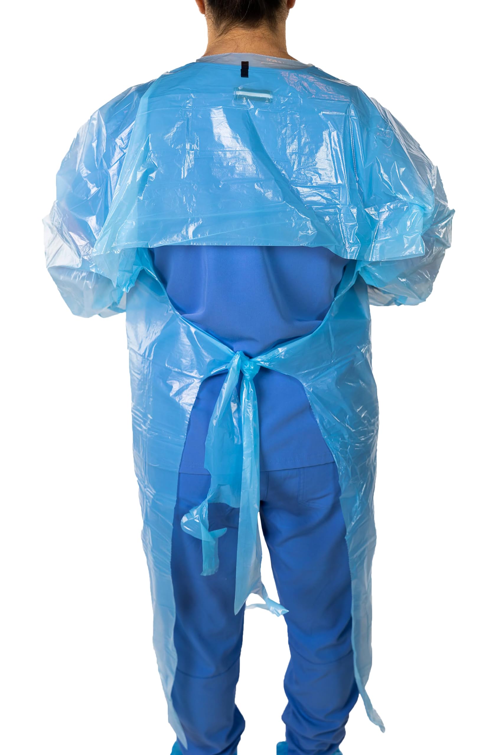 Nobles Level 2 Universal Size Blue Disposable Isolation Gowns - Latex-Free Gown is Fluid Resistant with Elastic Cuffs - Medical & PPE Gowns - Ideal Safety Protection for Women & Men (Case of 50)