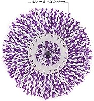 Vista 3 de Paquete de 3 cabezales de repuesto para trapeador giratorio, forma redonda, tamaño estándar, repuestos de cabezal de fregona de microfibra