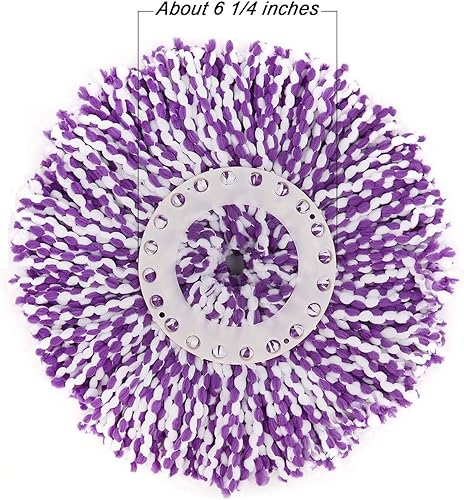 Miniatura 3 de Paquete de 3 cabezales de repuesto para trapeador giratorio, forma redonda, tamaño estándar, repuestos de cabezal de fregona de microfibra para