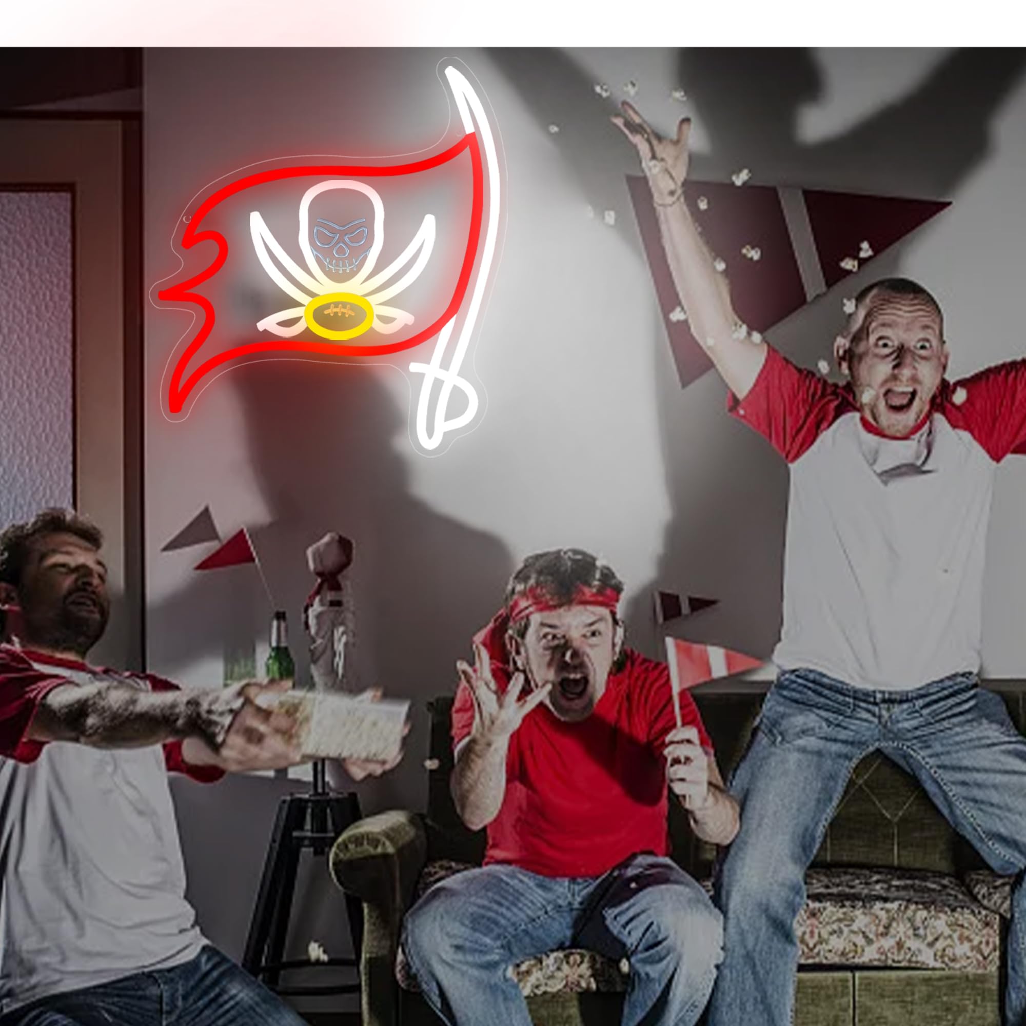 Insegna al neon per decorazione da parete con logo della squadra di calcio, luce al neon sportiva a LED, decorazione per uomo, camera da letto dei ragazzi, club, feste, regali per uomini, ragazzi e