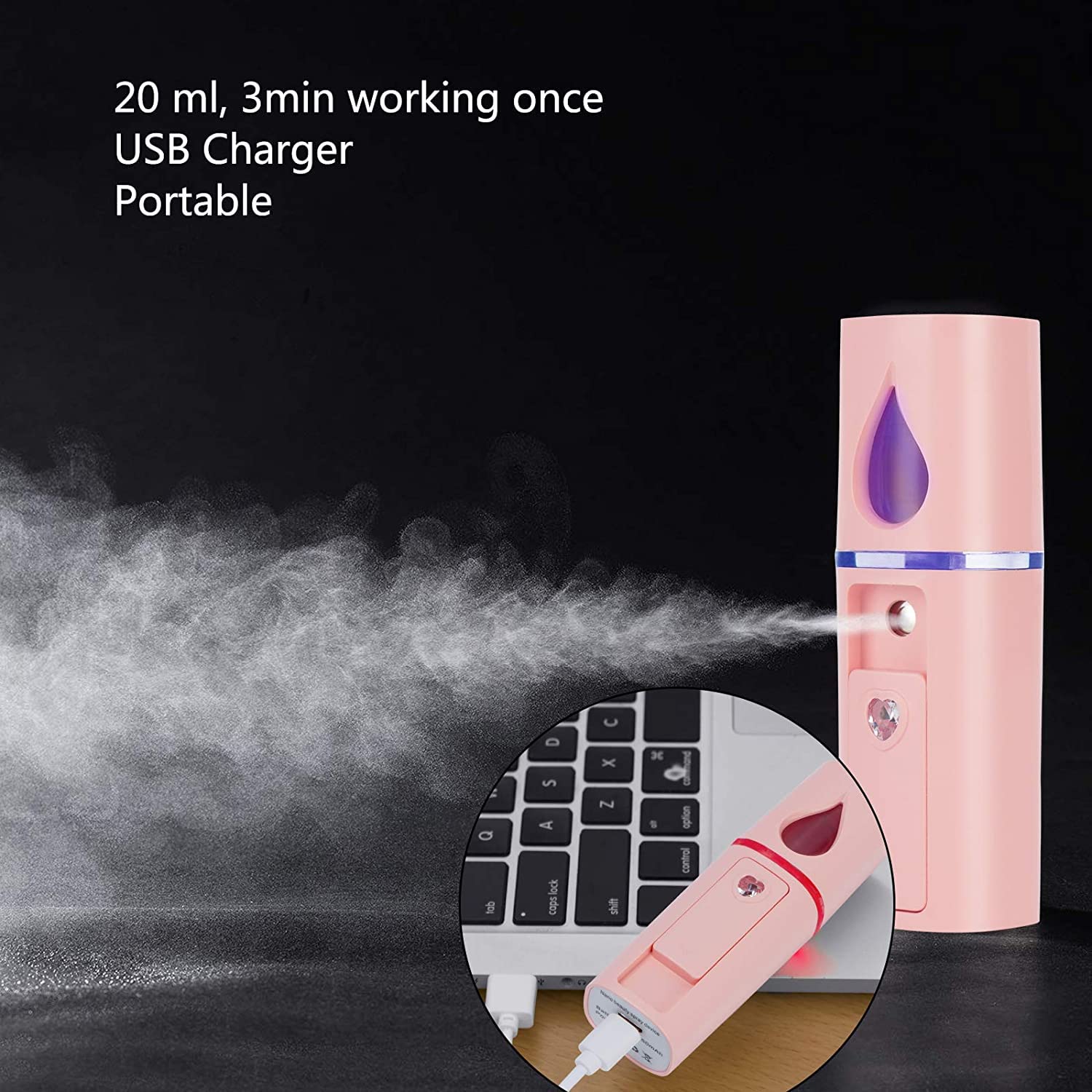 Facial Steamer Nano Ionic Face Steamer with Skincare Tool Set, Purple