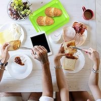 Vista 8 de Bandeja rectangular para servir aperitivo, plato de frutas, ensalada, filete, plato para servir platos para el hogar, restaurante, verde