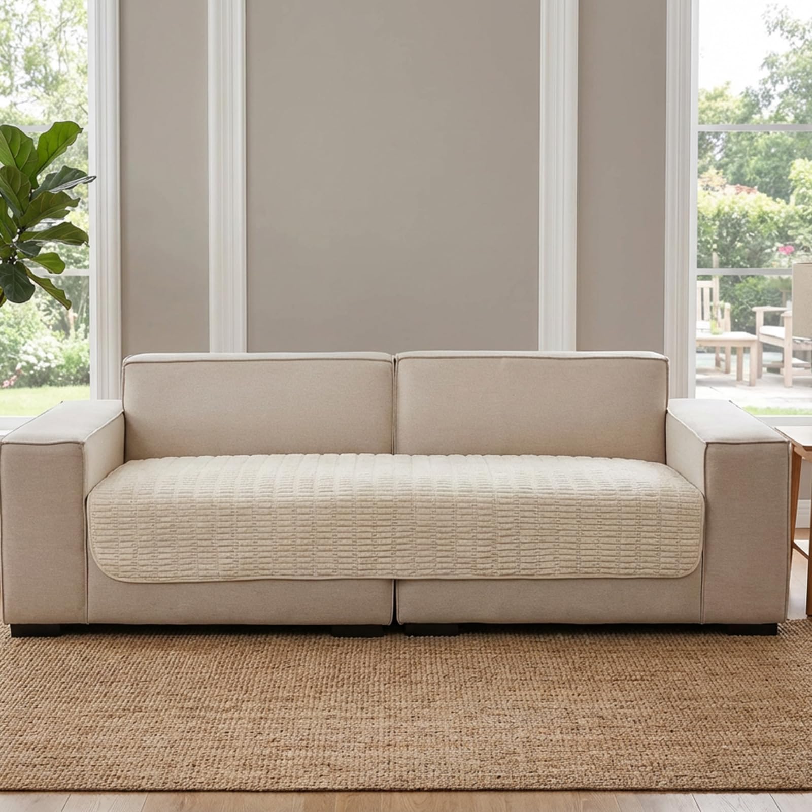 Couch Covers Sofa Seat Covers, Anti-Slip Dog Mat Pet Pad BlanketοΌThick Sofa Covers Washable Soft Sofa Cover 2 3 Seater for Sofa Chair Recliner Furniture Protector (Off-white, 102x152cm , 1pcs)