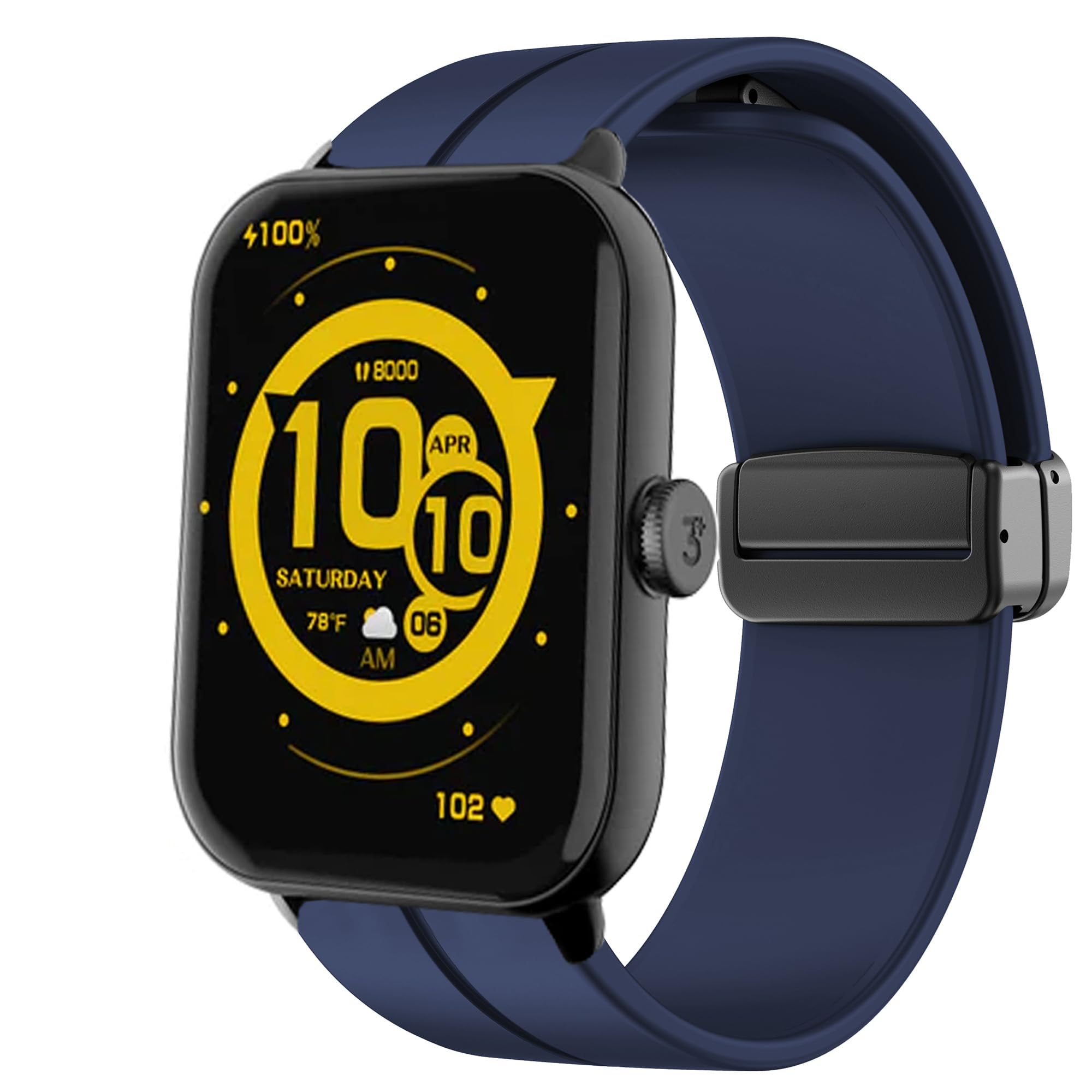 Compatible 3Plus Vibe Lite BT Smartwatch Bands, Lamshaw Soft Silicone Magnetic Buckle Sport Wristband Replacement Straps Compatible for 3Plus Vibe Plus / Vibe + / Vibe+ (Gen 2) / Vibe Lite / Vibe Lite