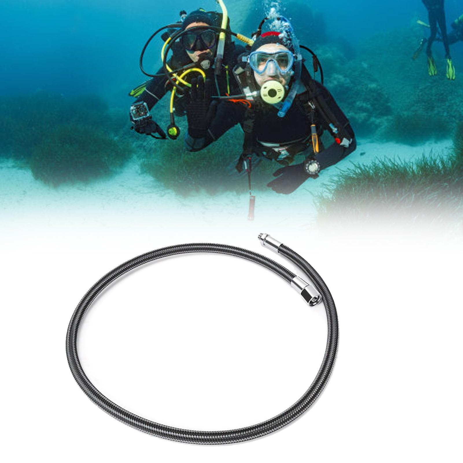 Tubo Flessibile per Immersione a Media Pressione, Design (110 cm) | Flusso d\'aria stabile, struttura leggera, testato per la sicurezza, resistente ai grovigli, compatibilità professionale
