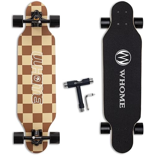 WHOME Longboard Skateboard - 31" Small Long Boards for Adults/Kids Teenagers/Girls Beginners/Boys Pro Cruiser Dancing Longboards with T-Tool