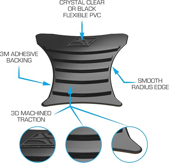 STOMPGRIP | Motorcycle Center Tank Pad Protector | Universal Fit | Old School | Ridge Black