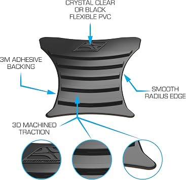 STOMPGRIP | Motorcycle Center Tank Pad Protector | Universal Fit | Old School | Ridge Black