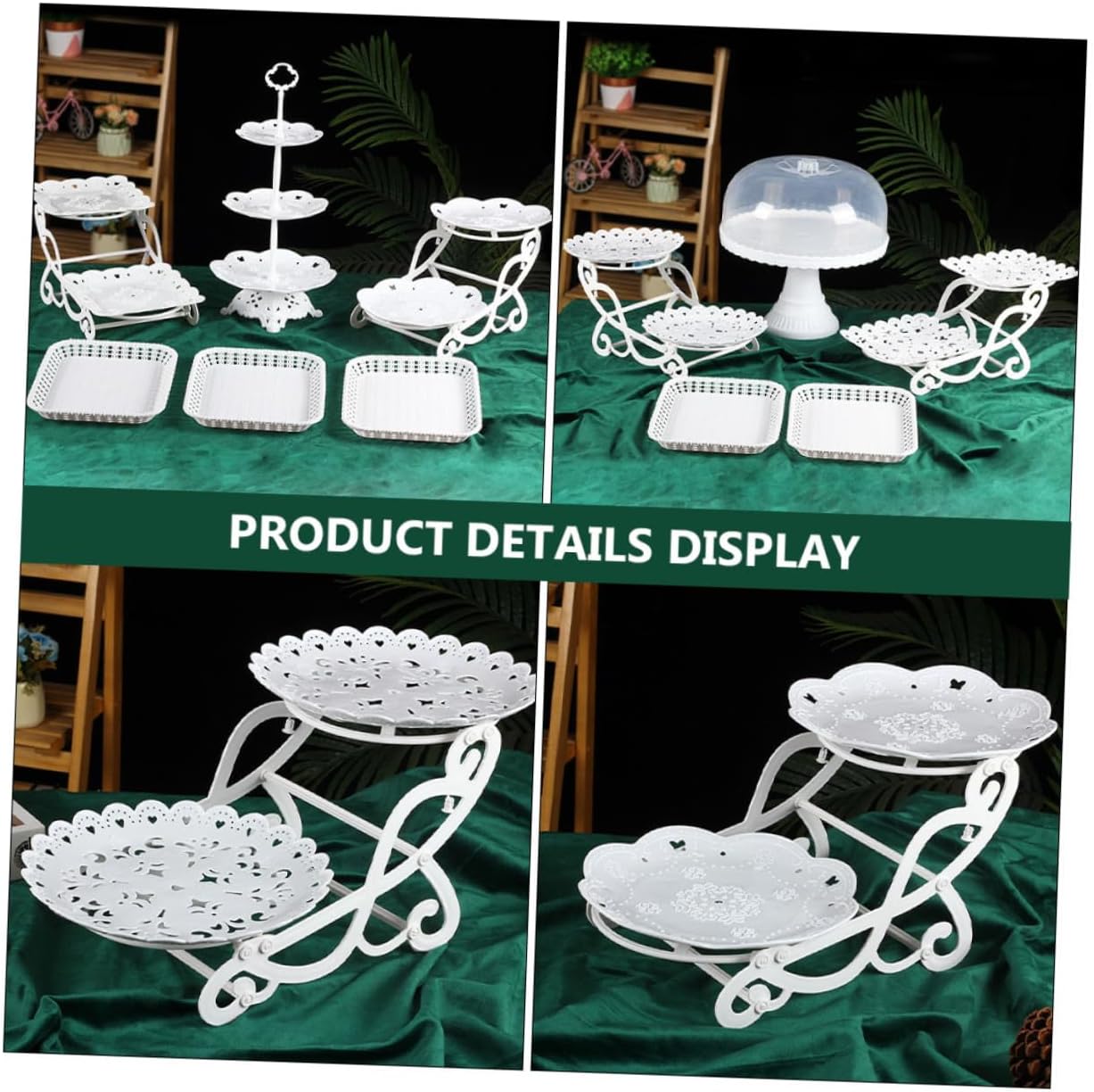 White Two Layer Fruit Basket Stand Plastic Storage Rack for Kitchen