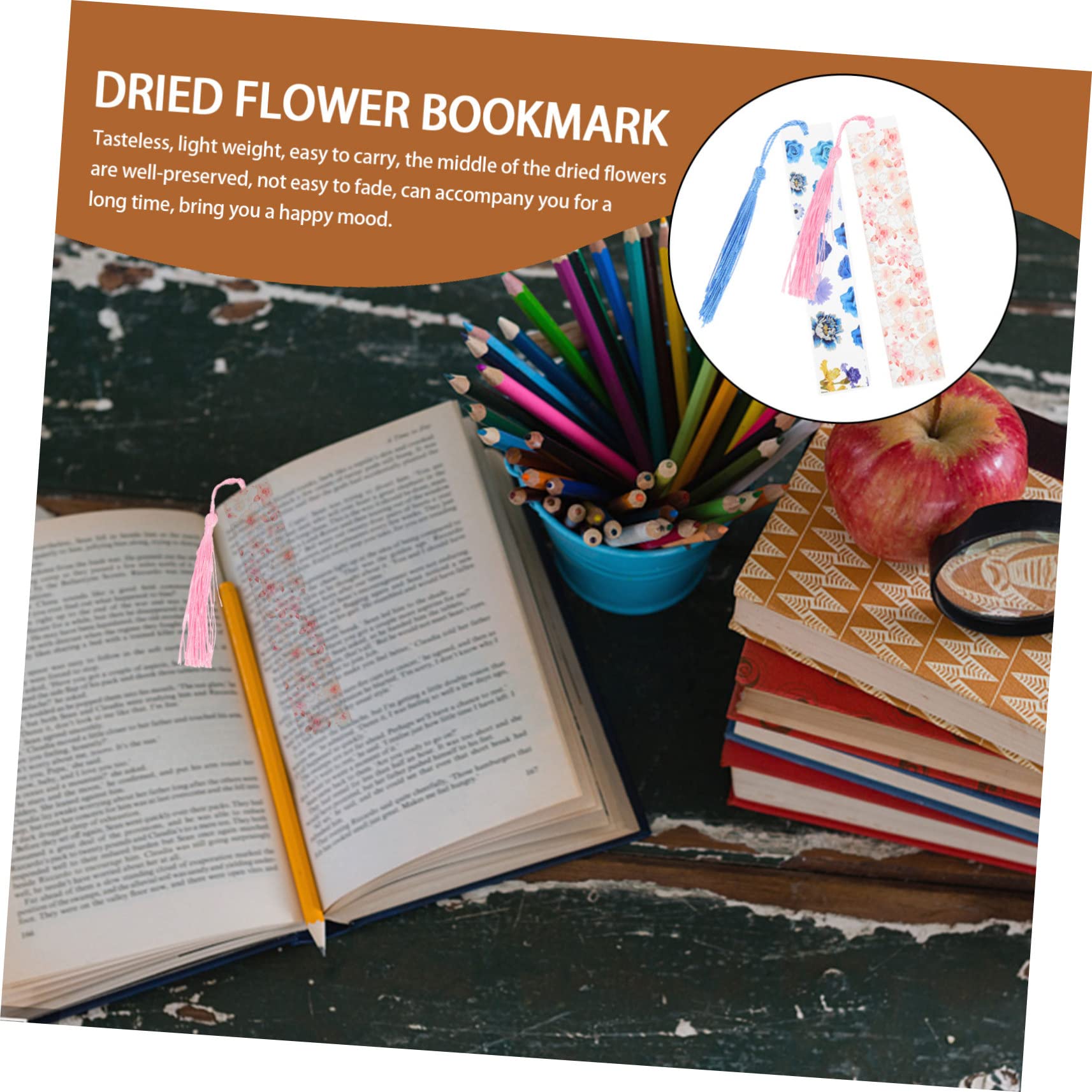 SHINEOFI 6stücke Getrocknete Blumen Lesezeichen Aus Harz Kreative Buchzeichen Mit Blumen Ästhetische Lesezeichen Für Studenten Und Leser Farbenfroh