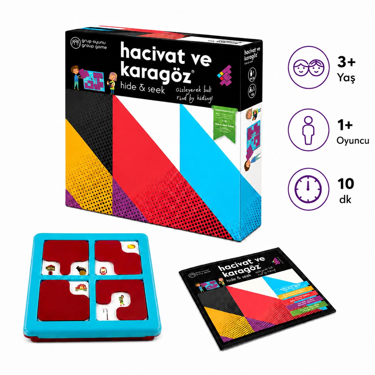 Zet Zeka HACİVAT ve KARAGÖZ Hide & Find Oyunu 3+ Yaş 1+ Oyuncu