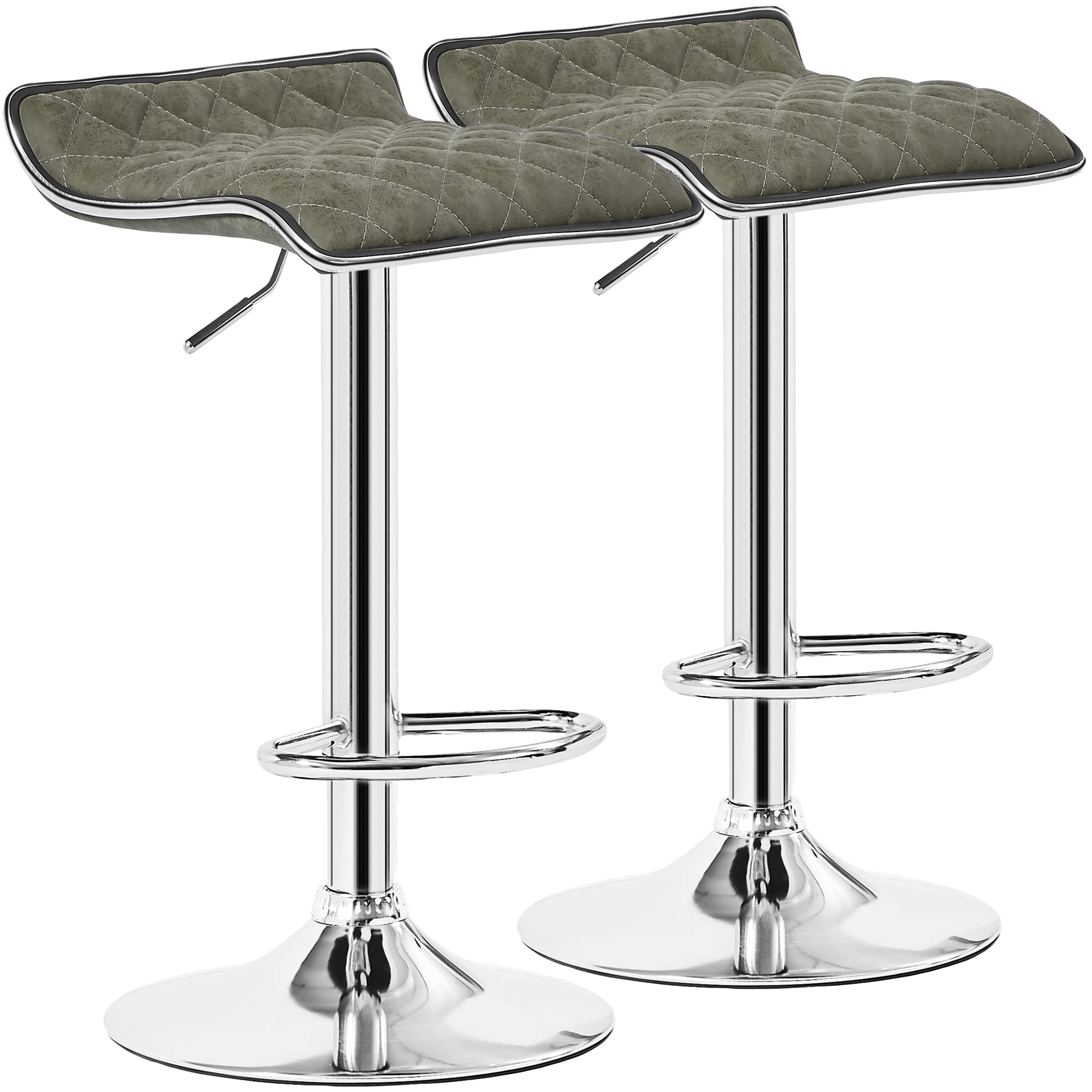 VECELO Adjustable Bar Stools Set of 2, Bar Height Stools for Kitchen Counter