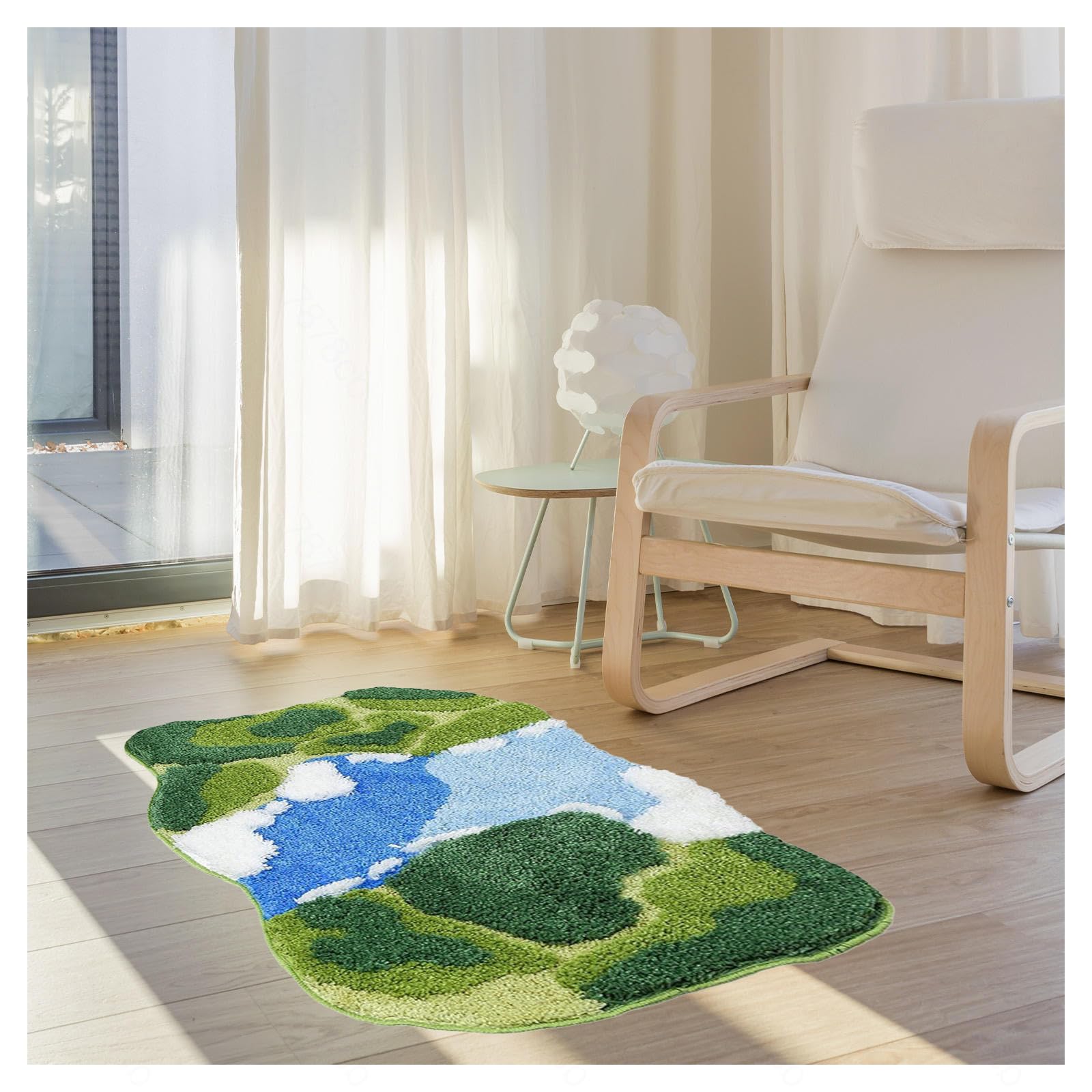 Alfombra De Musgo Absorbe Agua, Antideslizante Alfombras Salon Difuso Alfombras Pie De Cama para Dormitorio, Comedor O Sala De Estar Alfombra De Musgo,Style3-40×60cm