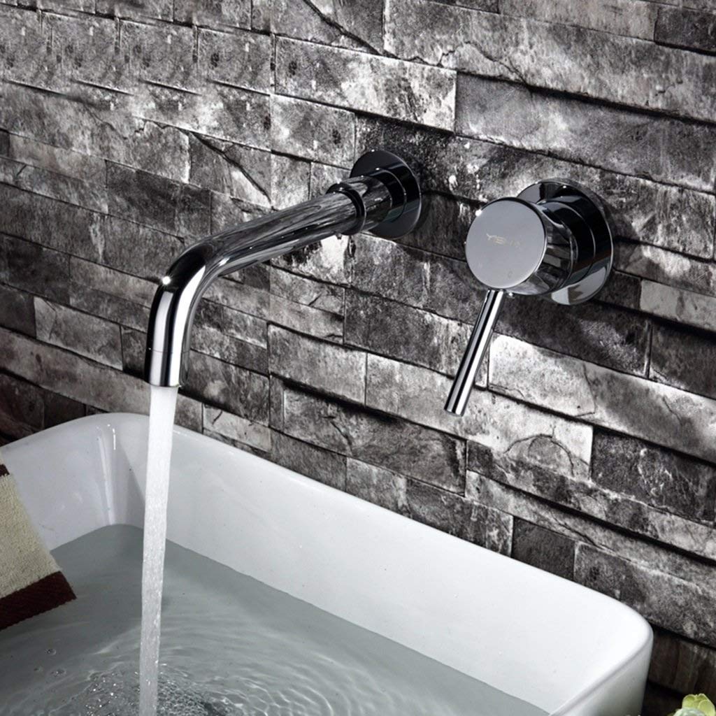 grifo para lavabo, YWSZJ Grifo de pared moderno una sola manija con 2 orificios