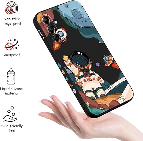 Miniatura 5 de Funda protectora para Samsung Galaxy A14, diseño de patrón de astronauta, anticaída, para Galaxy A14, negro astronauta