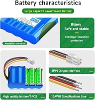CITYORK 3500 mAh Robotfűnyíró Akkumulátor Gardena Sileno R100Li/R130Li/R160Li és Husqvarna Automower 310/315/315X modellekhez, Li-ion 18,5V 3