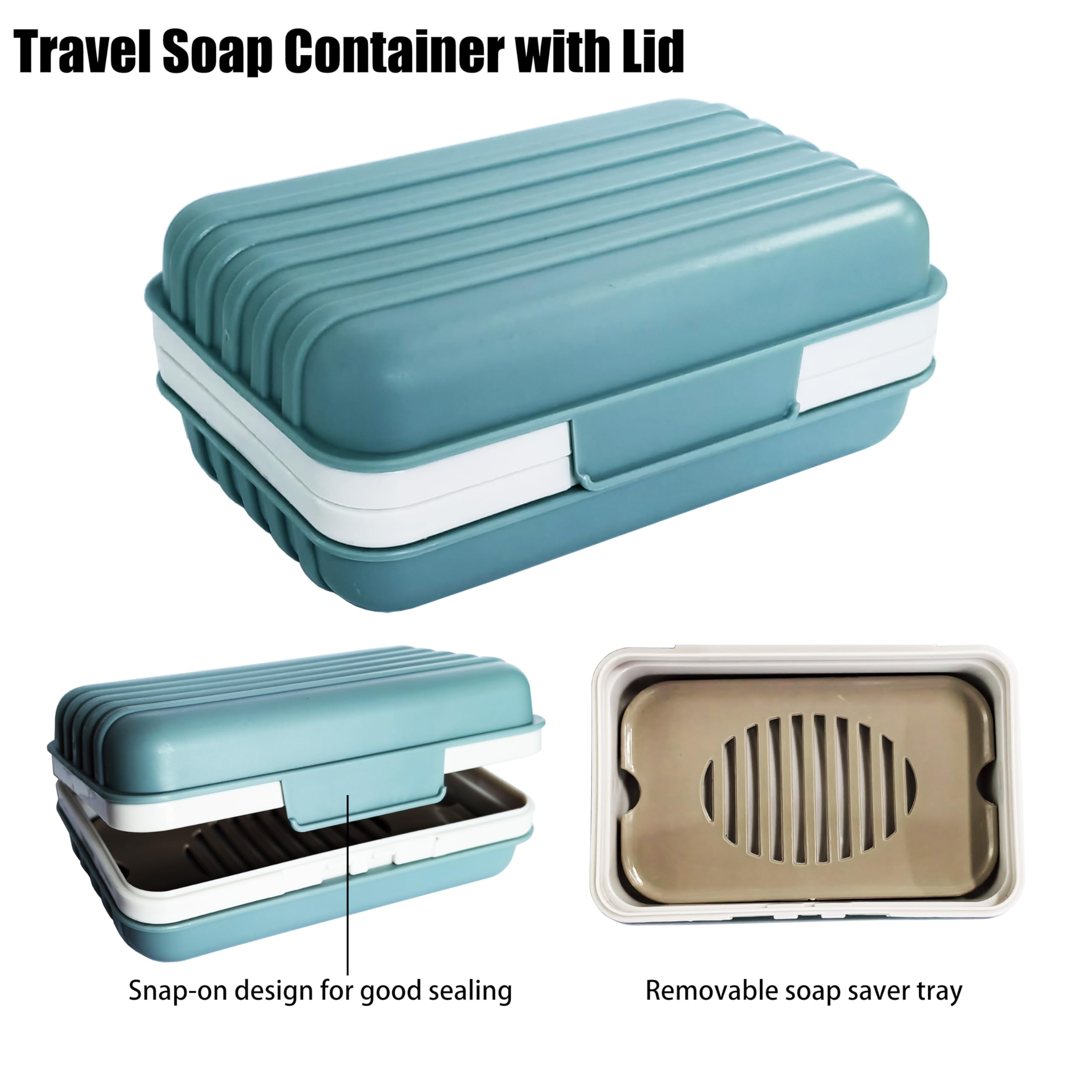 Boîte à Savon De Voyage étanche - 2 Pièces Avec égouttoir Amovible - Parfaite Pour Salle De Sport, Camping, école (Blanc + Vert)