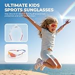 ROCKBROS Polarized Kids Sunglasses Boys Girls,Sports Cycling Glasses with Straps Baseball Softball Sunglasses Age 6-14