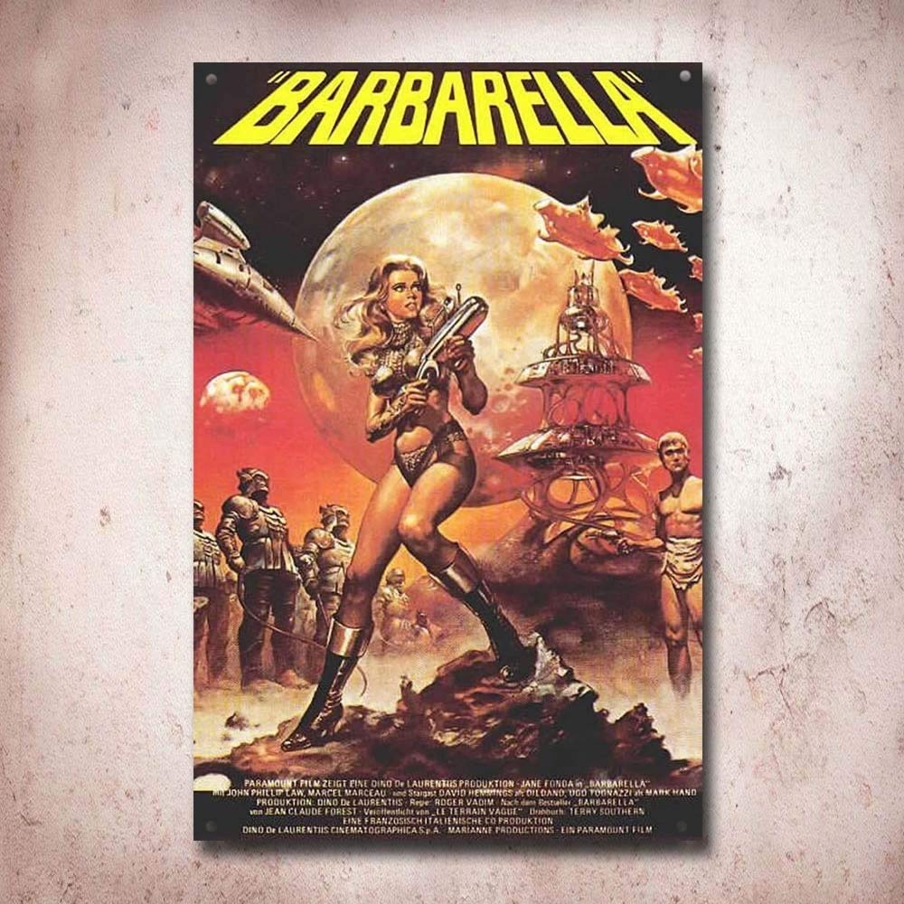 Yelacecca Barbarella Film Movie Tin Sign Metal Sign Tin Sign 7.8X11.8 Inch