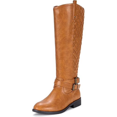 Vepose Women's 949 Knee High Boots,Tall Riding Boots Low Heel with Wide Calf and Wide Widths