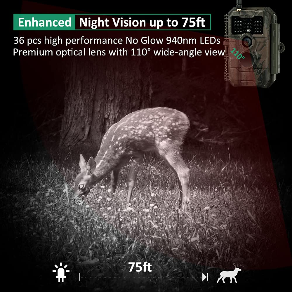 Buy GardePro E6 Trail Camera WiFi 24MP 1296P Game Camera with No Glow