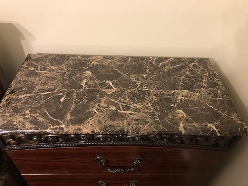 Miniatura 8 de Papel de contacto de mármol marrón, encimeras de mármol para encimera de cocina, papel tapiz de vinilo de mármol, papel de encimera impermeable para