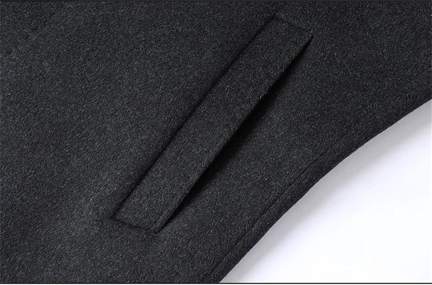 Mnjyihy Men's Solid Woolen Coats Winter Business Casual Wool Overcoat Thicken Warm Windbreaker Jackets
