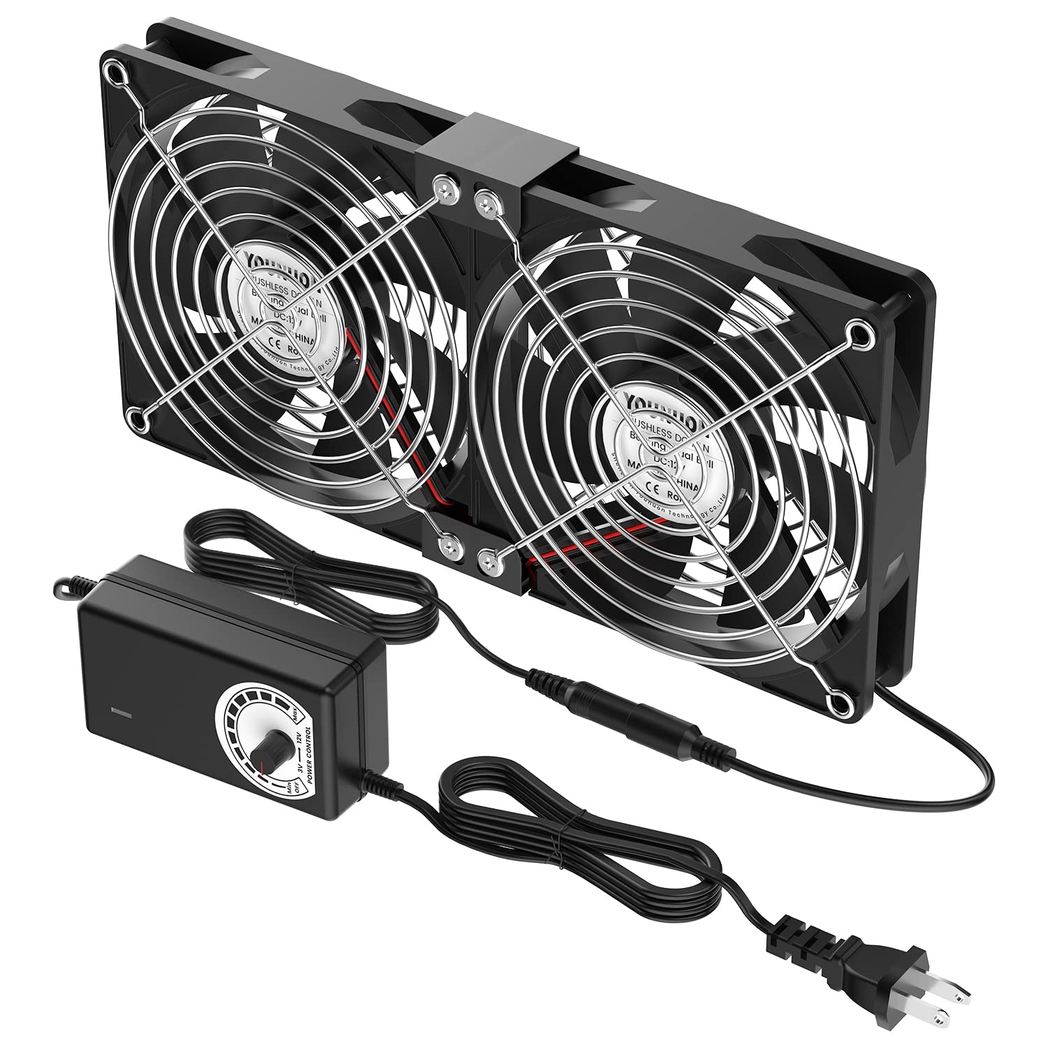 Buy Double 120mm Fans Version, DC 12V Powered Fan with AC 110V240V