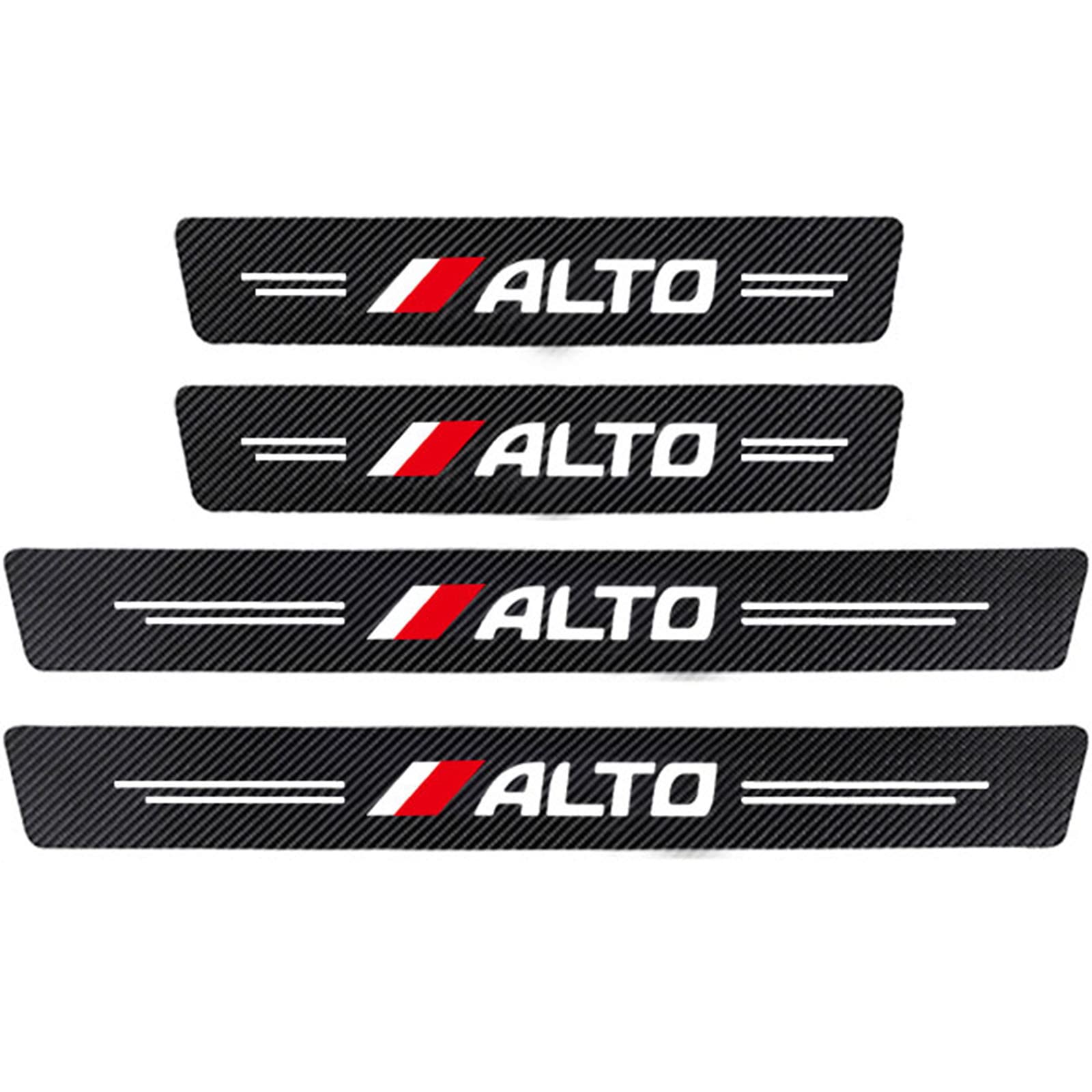 Symilov Alto 4Pcs Car Outer Door Sill Protector For Suz-Uki Sx4 S-Cross Swift Jimny Vitara, Carbon Fiber Auto Kick Plates Accessories Scuff Guard Threshold Cover Pedal Sticker Trim - Self-Adhesive,