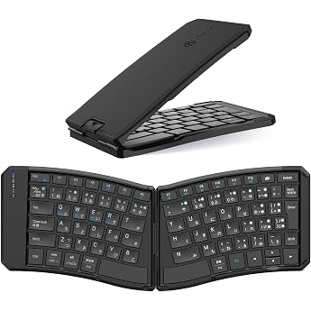 iClever FoldMate Ergo Bluetooth Folding Wireless Ergonomic Japanese Layout Multi-Pairing Slim Lightweight iPhone iPad Keyboar