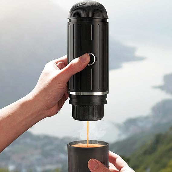 Zunate Portable Espresso Coffee Machine, 19BAR Pressure Electric Heating Travel Coffee Maker for Camping Hiking Office Use