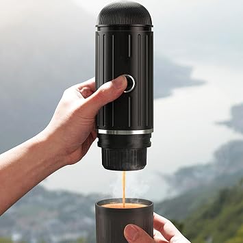 Zunate Portable Espresso Coffee Machine, 19BAR Pressure Electric Heating Travel Coffee Maker for Camping Hiking Office Use