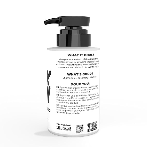 The Doux BREAKDOWN Clarifying Shampoo for Curly & Textured Hair Vitamin E & Rosemary Detox Shampoo for Men & Women SulfateFree, AntiBuildUp & Oily Hair Cleanser