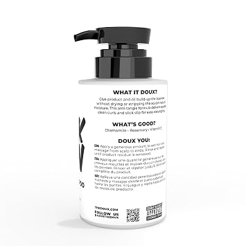 The Doux BREAKDOWN Clarifying Shampoo for Curly & Textured Hair Vitamin E & Rosemary Detox Shampoo for Men & Women SulfateFree, AntiBuildUp & Oily Hair Cleanser