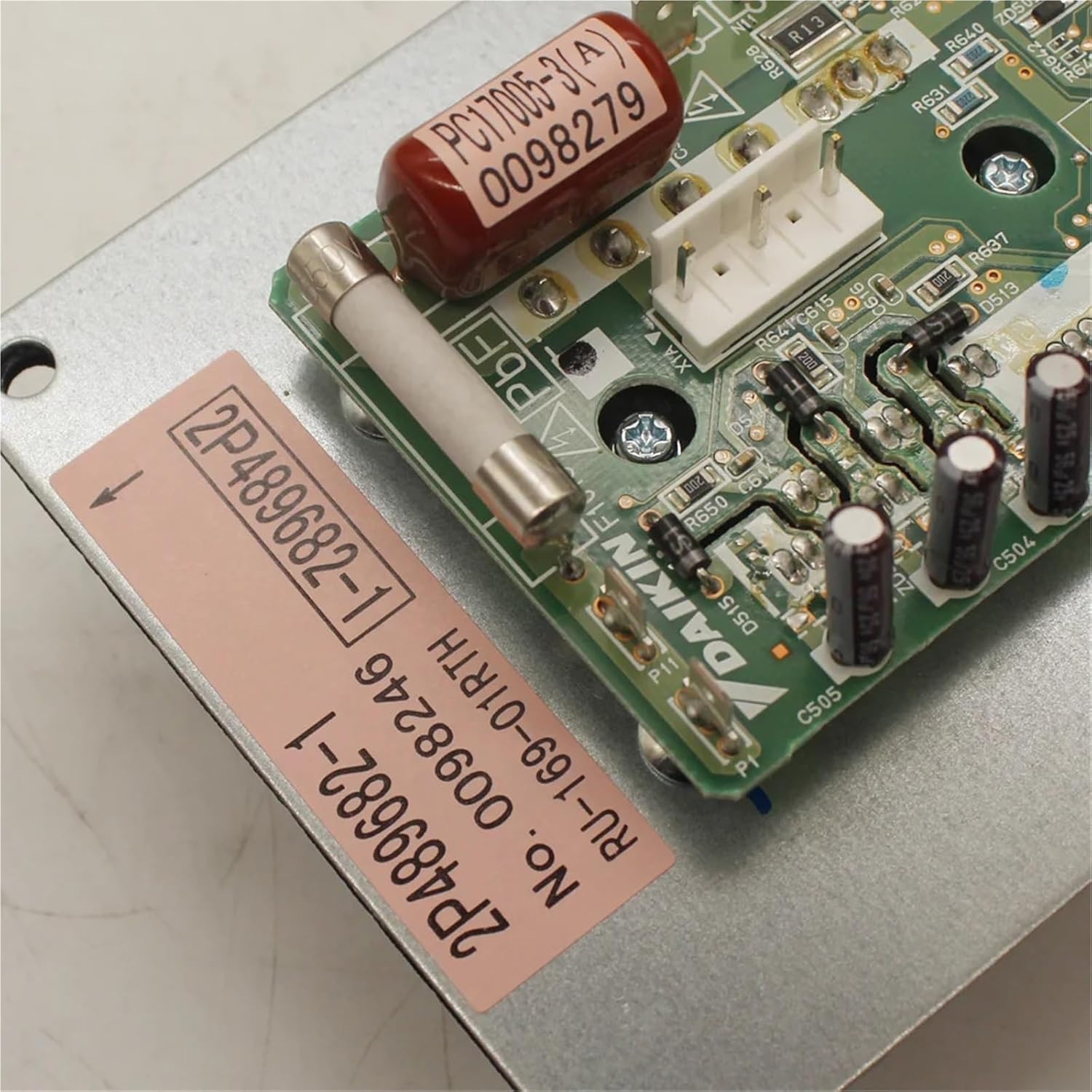 Close-up of FGJDFD PC17005-3 Fan PCB with identification label