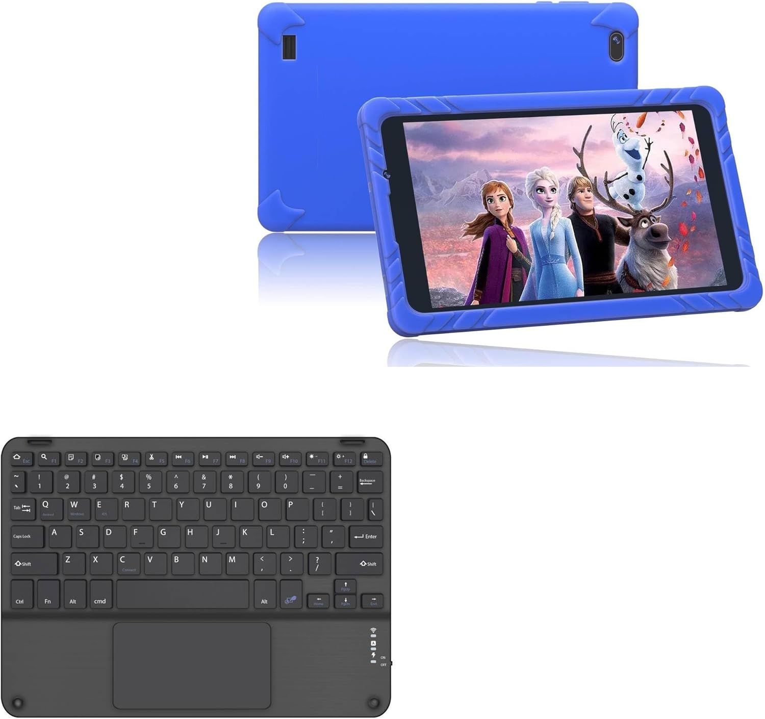 BoxWave Keyboard Compatible with SGIN Kids Tablet Android 12 C8 (8 in) - SlimKeys Bluetooth Keyboard with Trackpad, Portable Slim TouchPad - Jet Black