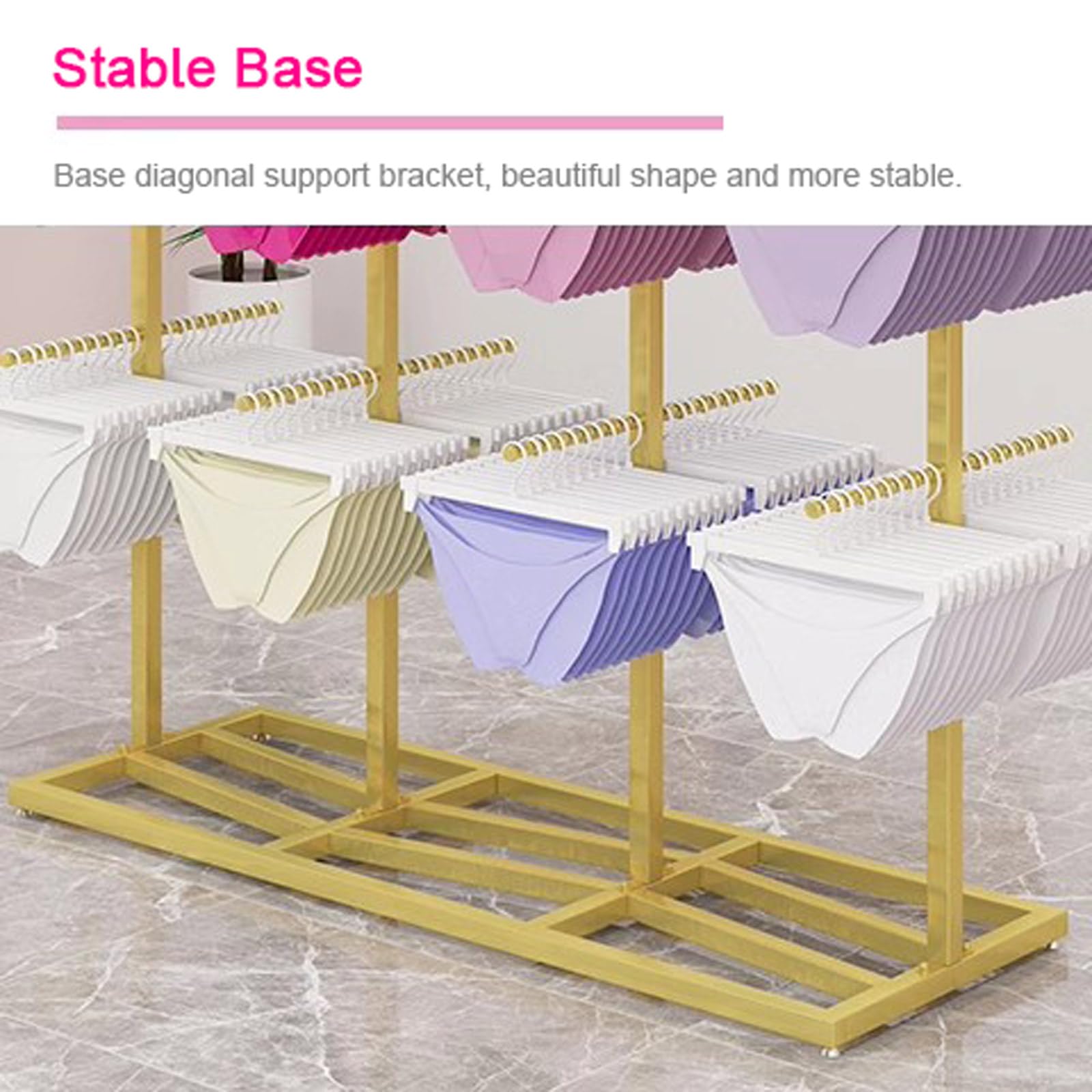 Espositore Commerciale per Biancheria Intima, scaffale in Metallo da Pavimento per Lingerie, Calze, Reggiseni, Slip, Sciarpe, Soluzione di stoccaggio per Indumenti su Entrambi i la