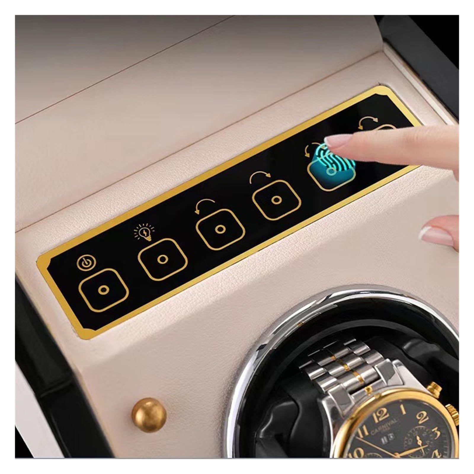 Cassetta di sicurezza, Scatola Avvolgitore Automatico For Orologi In Legno Impronta Digitale Touch Meccanismo Silenzioso Movimento Scatole Avvolgitore For Orologi Strumenti For La Raccolta Di Orologi